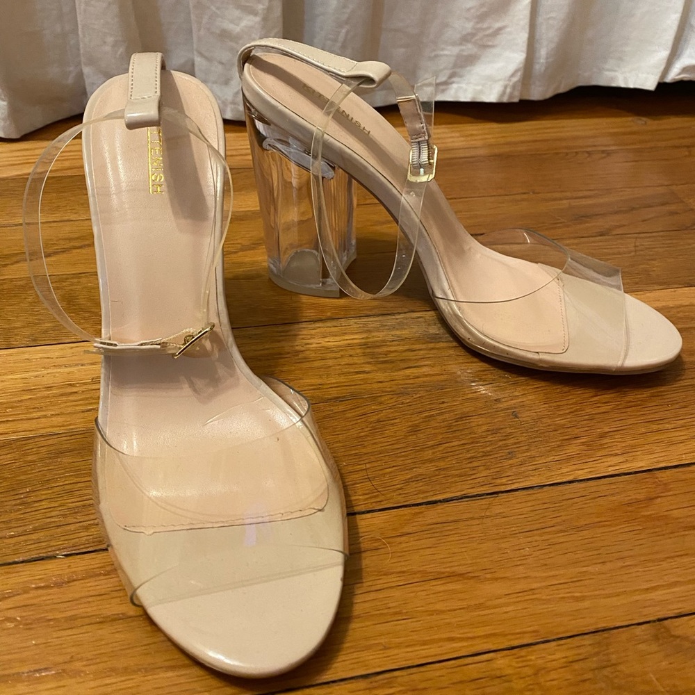 Kittenish Nude/Clear heels